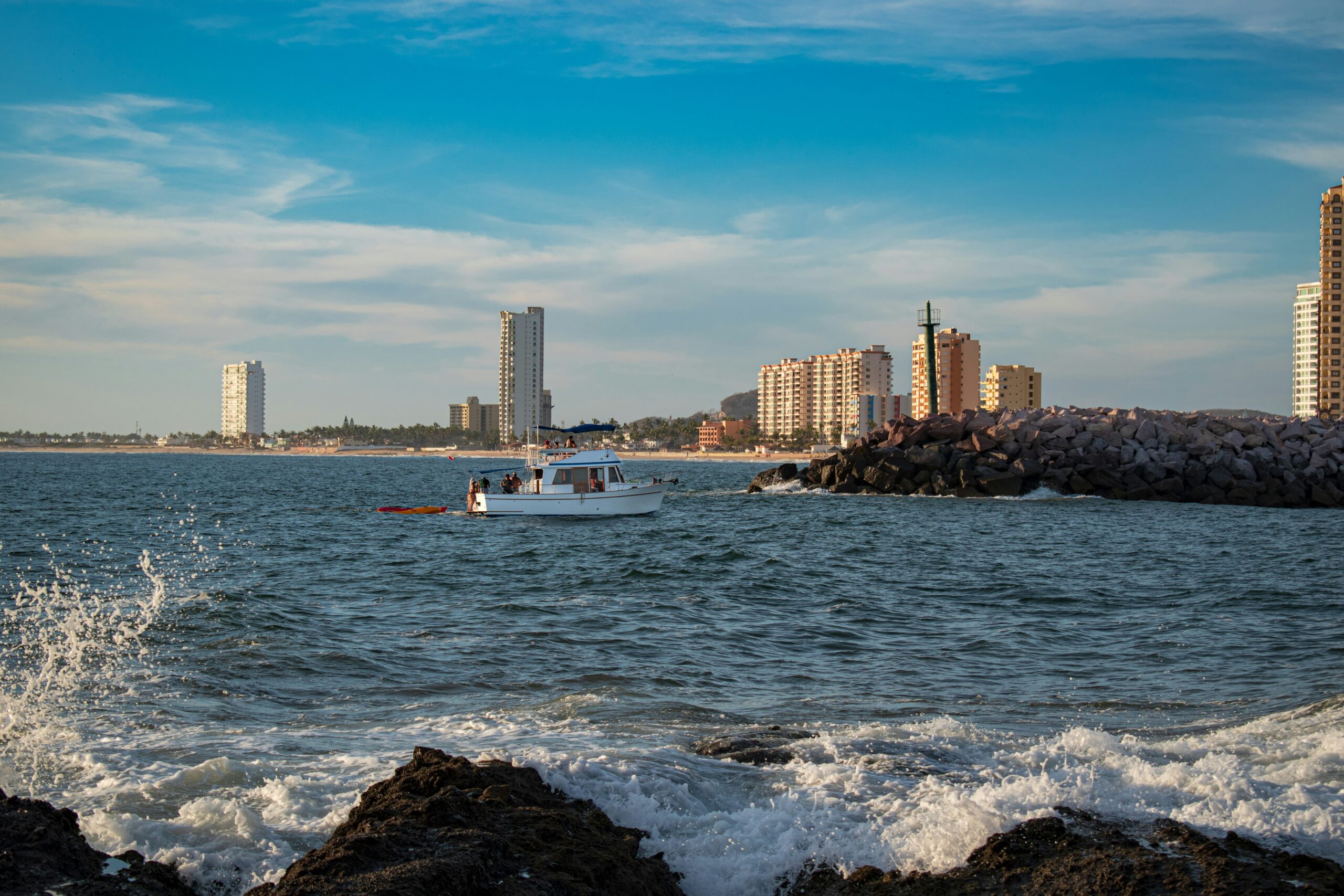 Mazatlan beach and city view